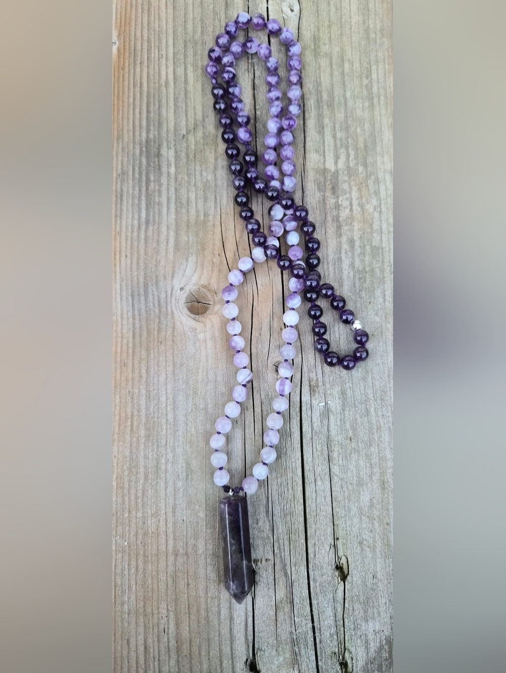 Amethyst Crown Chakra Hand Knotted Mala